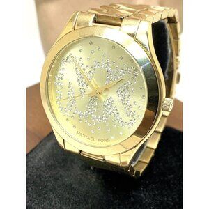 Michael Kors Women's Watch MK3590 Slim Runway Quartz Gold Stainless Steel 42mm